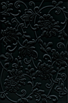 фото 8217 Аджанта цветы черный керамическая плитка КЕРАМА МАРАЦЦИ
