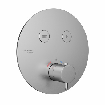 70426EXKM.50.050 Встраиваемый термостатический кнопочный смеситель для душа ETERNA на 2 пот. нержавеющая сталь КЕРАМА МАРАЦЦИ фото 70426EXKM.50.050 Встраиваемый термостатический кнопочный смеситель для душа ETERNA на 2 пот. нержавеющая сталь КЕРАМА МАРАЦЦИ