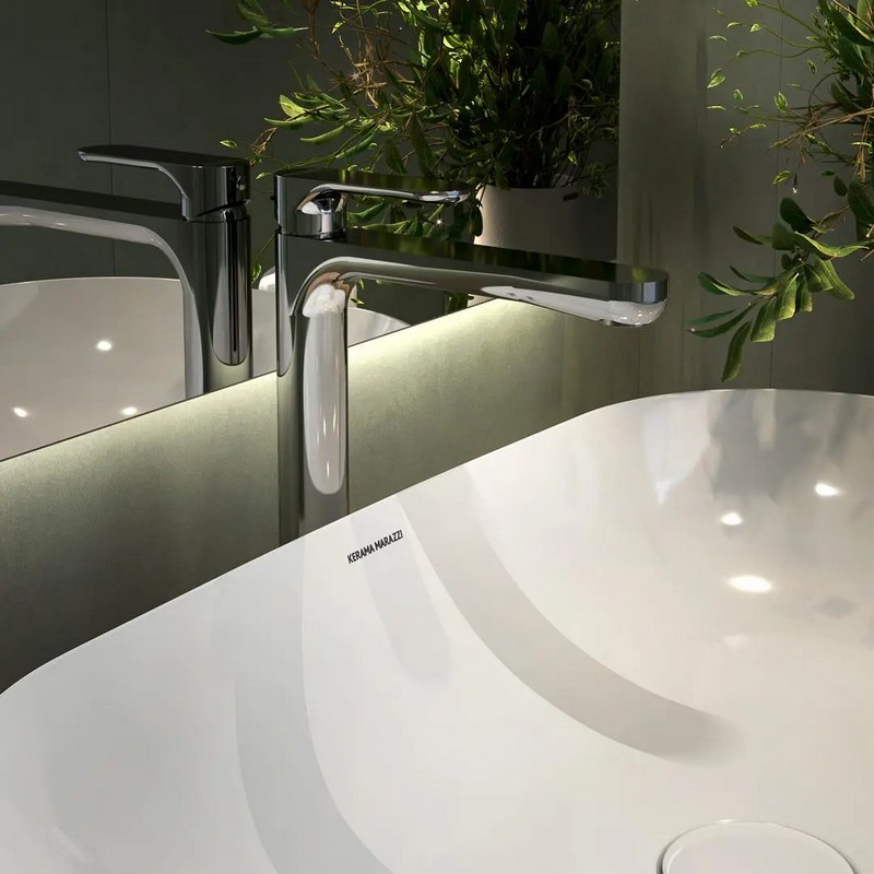 Смеситель для раковины OLE однорычажный высокий без донного клапана, хром глянец КЕРАМА МАРАЦЦИ фото Смеситель для раковины OLE однорычажный высокий без донного клапана, хром глянец КЕРАМА МАРАЦЦИ