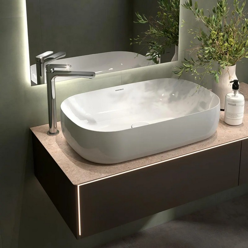 Смеситель для раковины OLE однорычажный высокий без донного клапана, хром глянец КЕРАМА МАРАЦЦИ фото Смеситель для раковины OLE однорычажный высокий без донного клапана, хром глянец КЕРАМА МАРАЦЦИ