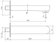 Настенный излив OLE, титановый атласный КЕРАМА МАРАЦЦИ фото Настенный излив OLE, титановый атласный КЕРАМА МАРАЦЦИ