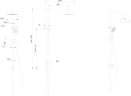 фото FO.101.KM.BLK.M Душевая колонна круглая FONTE на 2 потока без смесителя, черный матовый КЕРАМА МАРАЦЦИ