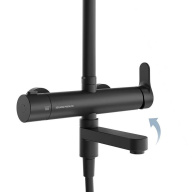 FO.202.KM.BLK.M Душевая колонна FONTE на 3 потока с пов.изливом и механическим смесителем, черный ма КЕРАМА МАРАЦЦИ фото FO.202.KM.BLK.M Душевая колонна FONTE на 3 потока с пов.изливом и механическим смесителем, черный ма КЕРАМА МАРАЦЦИ