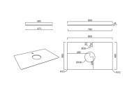фото Столешница для накладных раковин Бричиола 80, белый натуральный КЕРАМА МАРАЦЦИ