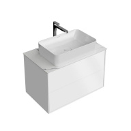 фото KMPMCb80MWh2 Тумба PLAZA Modern подвесная 80, push, 2 ящика, белая матовая КЕРАМА МАРАЦЦИ