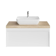 фото MOD.100.1+1/WHT Тумба MODULA подвесная 100 с ящиком 1+1, белая глянцевая КЕРАМА МАРАЦЦИ
