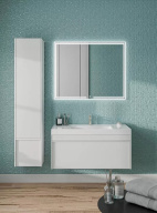 фото MOD.100.1+1/WHT Тумба MODULA подвесная 100 с ящиком 1+1, белая глянцевая КЕРАМА МАРАЦЦИ