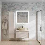 фото MOD.165/WHT Пенал MODULA подвесной 165 с дверцей и ящиком, белый глянцевый КЕРАМА МАРАЦЦИ
