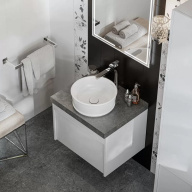 фото MOD.60.1+1/WHT Тумба MODULA подвесная 60 с ящиком 1+1, белая глянцевая КЕРАМА МАРАЦЦИ