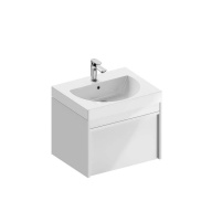 фото MOD.60.1+1/WHT Тумба MODULA подвесная 60 с ящиком 1+1, белая глянцевая КЕРАМА МАРАЦЦИ