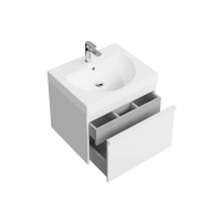 фото MOD.60.1+1/WHT Тумба MODULA подвесная 60 с ящиком 1+1, белая глянцевая КЕРАМА МАРАЦЦИ