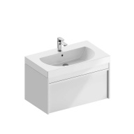 фото MOD.80.1+1/WHT Тумба MODULA подвесная 80 с ящиком 1+1, белая глянцевая КЕРАМА МАРАЦЦИ