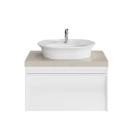 фото MOD.80.1+1/WHT Тумба MODULA подвесная 80 с ящиком 1+1, белая глянцевая КЕРАМА МАРАЦЦИ