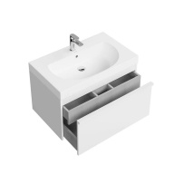 фото MOD.80.1+1/WHT Тумба MODULA подвесная 80 с ящиком 1+1, белая глянцевая КЕРАМА МАРАЦЦИ