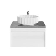 фото MOD.80.1+1/WHT Тумба MODULA подвесная 80 с ящиком 1+1, белая глянцевая КЕРАМА МАРАЦЦИ