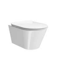 фото PLMR.seat.02/WHT Сиденье PLAZA Modern/BG Rimless Slim soft close+clip up, белый КЕРАМА МАРАЦЦИ