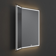 фото TE.M.mi.65 Зеркало TECNO M 65 с поворотной дверцей, подсветкой и функцией антизапотевание, белое КЕРАМА МАРАЦЦИ