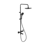 FO.202.KM.BLK.M Душевая колонна FONTE на 3 потока с пов.изливом и механическим смесителем, черный ма КЕРАМА МАРАЦЦИ фото FO.202.KM.BLK.M Душевая колонна FONTE на 3 потока с пов.изливом и механическим смесителем, черный ма КЕРАМА МАРАЦЦИ