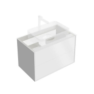 фото KMPMCb80MWh2 Тумба PLAZA Modern подвесная 80, push, 2 ящика, белая матовая КЕРАМА МАРАЦЦИ